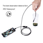 Mini Endoscope Camera Waterproof Endoscope Borescope Adjustable Soft Wire 6 LEDS 7mm Android Type-C USB Inspection Camea for Car