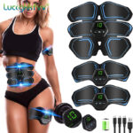 Muscle Stimulator EMS Abdominal Hip Trainer LCD Display Toner USB Abs Fitness Training Home Gym Weight Loss Body Slimming