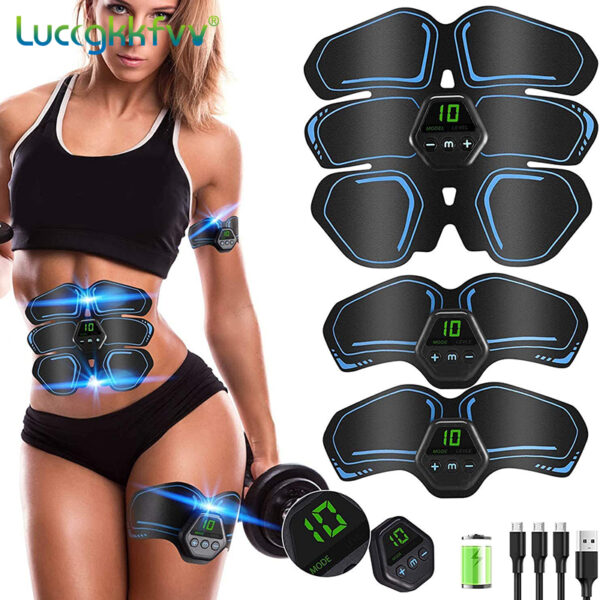 Muscle Stimulator EMS Abdominal Hip Trainer LCD Display Toner USB Abs Fitness Training Home Gym Weight Loss Body Slimming