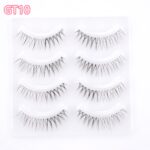 Natural False Eyelashes 4pairs 3D Faux Mink Eyelash Wispy Fluffy Soft Extension Hand Made Short Light Fake Lashes Makeup Tools