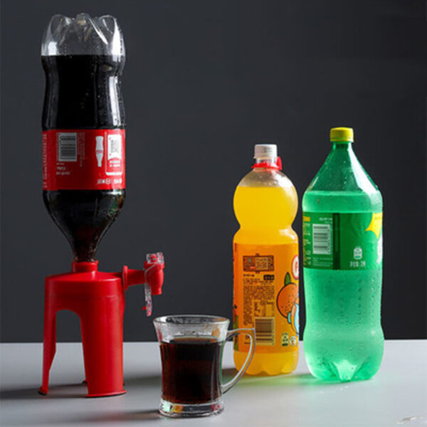 Novelty Saver Soda Beverage Dispenser Bottle Coke Upside Down Drinking Water Dispense Machine Switch for Gadget Party Home Bar