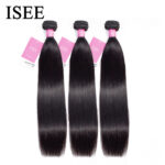 Peruvian Straight Hair Extensions Human Hair Bundles No Tangle Nature Color Can Buy 1/3/4 Bundles Remy ISEE Human Hair Bundles