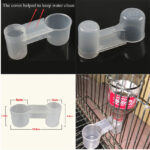 Plastic Pet Bird Drinker Feeder Water Bottle Cup Cat Chicken Pigeon Parrot Hamster Double Nozzle Water Guide For Family Garden