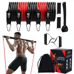 Portable Pilates Bar Kit with Resistance Bands Fitness Stick Home Gym Bodybuilding Elastic Bands Workout Bar Fitness Equipment