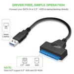 SATA to USB 3.0 / 2.0 Cable Up to 6 Gbps for 2.5 Inch External HDD SSD Hard Drive SATA 3 22 Pin Adapter USB 3.0 to Sata III Cord