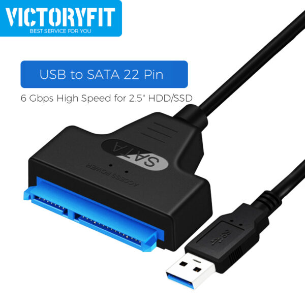 SATA to USB 3.0 / 2.0 Cable Up to 6 Gbps for 2.5 Inch External HDD SSD Hard Drive SATA 3 22 Pin Adapter USB 3.0 to Sata III Cord