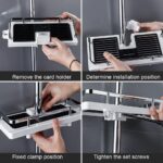 Shower Storage Holder Rack Organizer Bathroom Shelf Shampoo Tray Stand No Drilling Floating Shelf For Wall Household Item