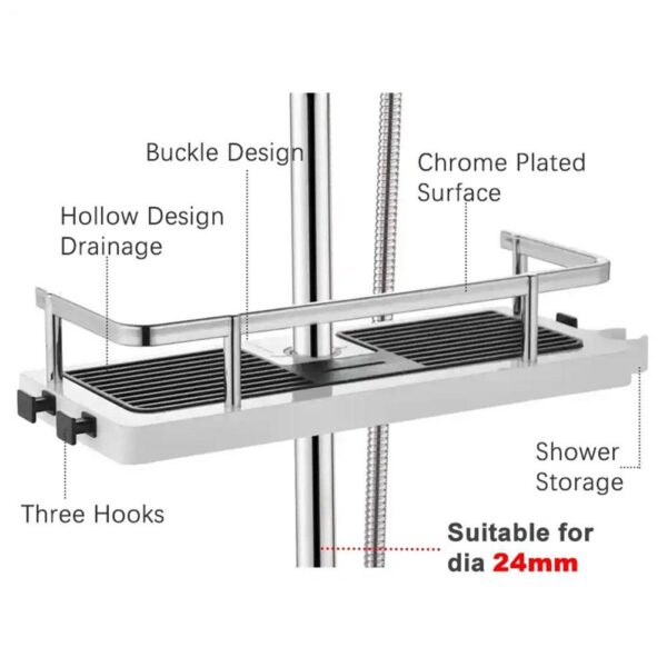 Shower Storage Holder Rack Organizer Bathroom Shelf Shampoo Tray Stand No Drilling Floating Shelf For Wall Household Item