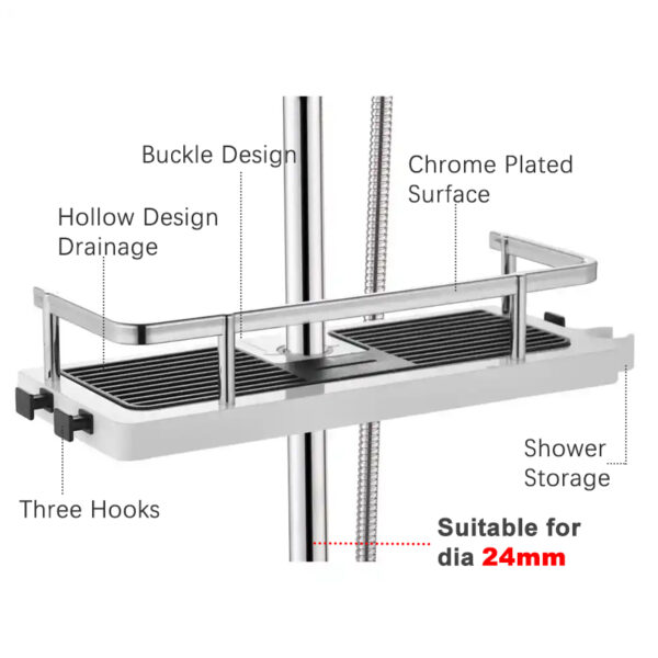 Shower Storage Holder Rack Organizer Bathroom Shelf Shampoo Tray Stand No Drilling Floating Shelf For Wall Household Item