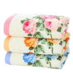 Soft Peony Flower Printing Towels Quick Dry Bathroom Towels Facecloth Home Textile Hotel Supplies