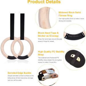 Sports-Wood-Gymnastic-Rings-with-Adjustable-Buckle-Straps-Anti-slip-belt-for-Strength-Training-Home-Gym-1