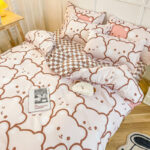 Spring Bedding Set Fashion Cartoon Kids Single Double Queen Size Flat Sheet Duvet Cover Pillowcase Bed Linens Home Textile