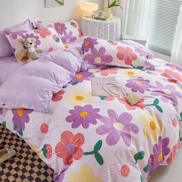 Spring Bedding Set Fashion Cartoon Kids Single Double Queen Size Flat Sheet Duvet Cover Pillowcase Bed Linens Home Textile