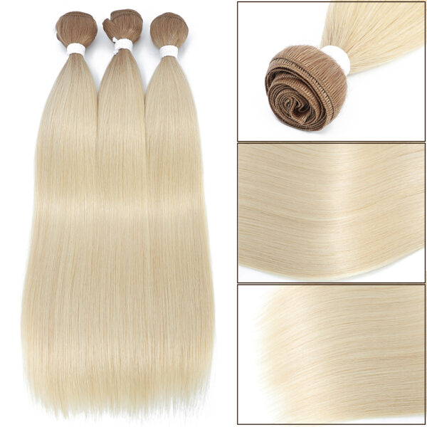 Straight Hair Extensions Heat Resistant Synthetic Hair Bundles Colorful High Temperature Cosplay Brown Blonde Hair Free Shipping