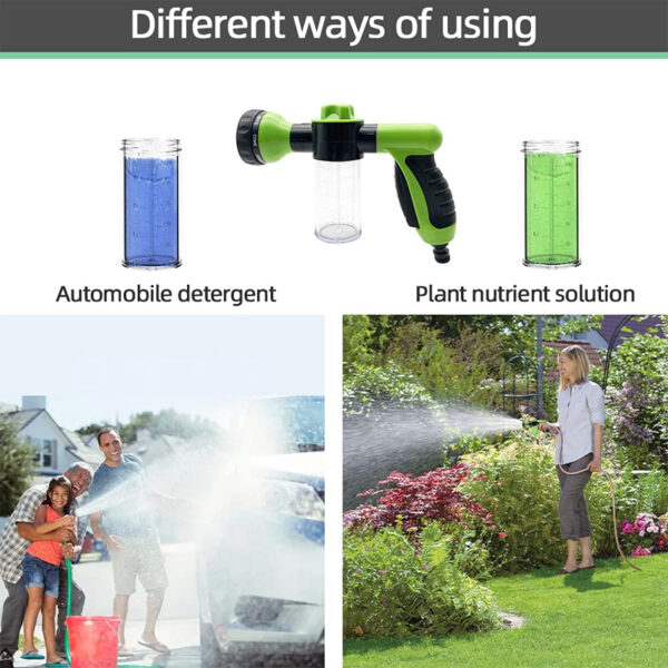 TOOLSAY Garden Spray Water Gun Foam Sprayer Hose Nozzle High Pressure Sprinkler for Watering Plants Lawn Car Wash Showering Pet