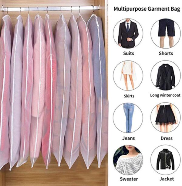 Top Clothes Hanging Garment Dress Clothes Suit Coat Dust Cover Home Storage Bag Pouch Case Organizer Wardrobe Hanging Clothing