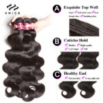 UNICE 30Inch Body Wave Brazilian Virgin Hair Bundles Natural Color 100% Human Hair Weave 1/3/4 pcs for Africa American Women