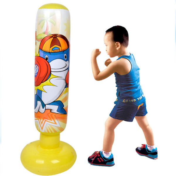 Unisex Children Tumbler Punching Bag Fitness Inflatable Kids Sandbag Home Gym Fitness Boxing Fight Training Stress Relief Toy