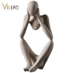 VILEAD Nordic Abstract Thinker Statue Resin Figurine Office Home Decoration Desktop Decor Handmade Crafts Sculpture Modern Art