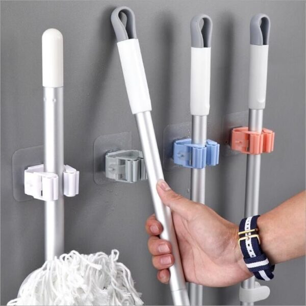 Wall Mounted Mop Organizer Holder Brush Broom Hanger Home Storage Rack Bathroom Suction Hanging Pipe Hooks Household Tools home