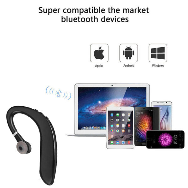 Wireless earphones with microphone for all smartphones, hands-free sports headphones with Bluetooth connection and microphone