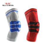 WorthWhile Silicon Padded Basketball Knee Pads Elastic Patella Brace Kneepad Support Fitness Gear Protector Volleyball Tennis